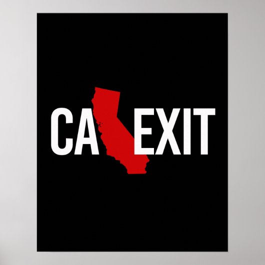 Calexit - California Exit – 赤い白 – - ポスター (正面)