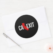 Calexit - California Exit – 赤い白 – - ラウンドシール (封筒)