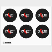 Calexit - California Exit – 赤い白 – - ラウンドシール (シート)