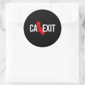 Calexit - California Exit – 赤い白 – - ラウンドシール (バッグ)