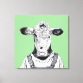 Calf in Dungaree (Moegi) キャンバスプリント (正面)