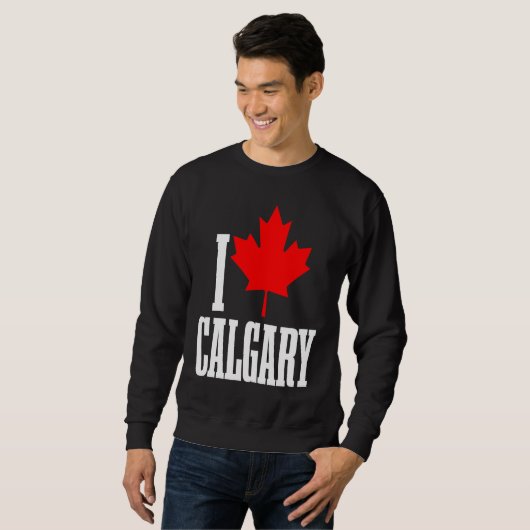 Calgary Alberta Canada Maple Leaf Canadian Flag Pr スウェットシャツ (正面フル)