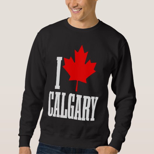 Calgary Alberta Canada Maple Leaf Canadian Flag Pr スウェットシャツ (正面)