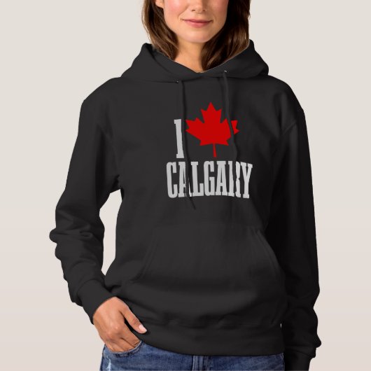 Calgary Alberta Canada Maple Leaf Canadian Flag Pr パーカ (正面)