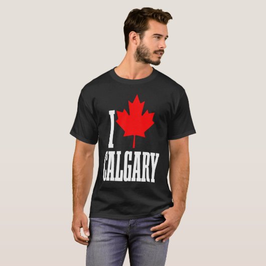 Calgary Alberta Canada Maple Leaf Canadian Flag Pr Tシャツ (正面フル)