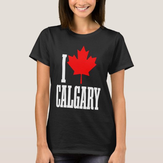 Calgary Alberta Canada Maple Leaf Canadian Flag Pr Tシャツ (正面)