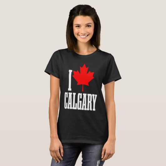 Calgary Alberta Canada Maple Leaf Canadian Flag Pr Tシャツ (正面フル)