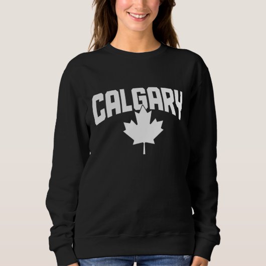 Calgary Alberta Canada Maple Leaf Red Canadian Fla スウェットシャツ (正面)