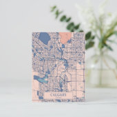 Calgary Canada Breezy City Map Travel ポストカード (スタンド正面)