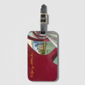 Calgary Cityscape through Peace Bridge at Evening ラゲッジタグ (正面縦)