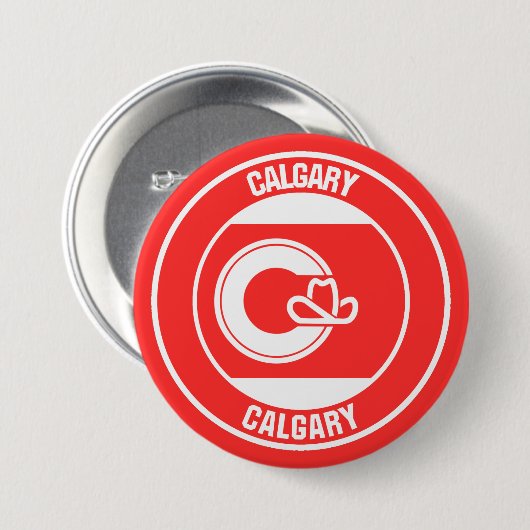 Calgary Columbia Round Emblem 缶バッジ (正面&裏面)