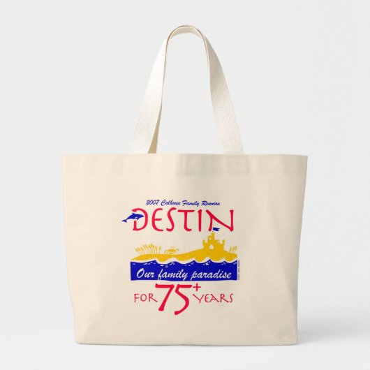 Calhounの懇親会のビーチのバッグ ラージトートバッグ (正面)