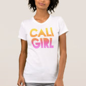 Caliの女の子のティーカリフォルニア日没のTシャツレディース上 Tシャツ (正面)