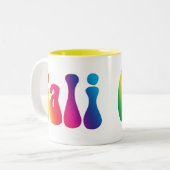 Caliの絞り染めカリフォルニアヒッピーのロゴ ツートーンマグカップ (正面左)