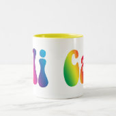 Caliの絞り染めカリフォルニアヒッピーのロゴ ツートーンマグカップ (中央)