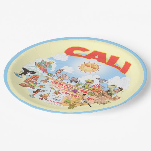 CALIカリフォルニアビーチ ペーパープレート (アングル)