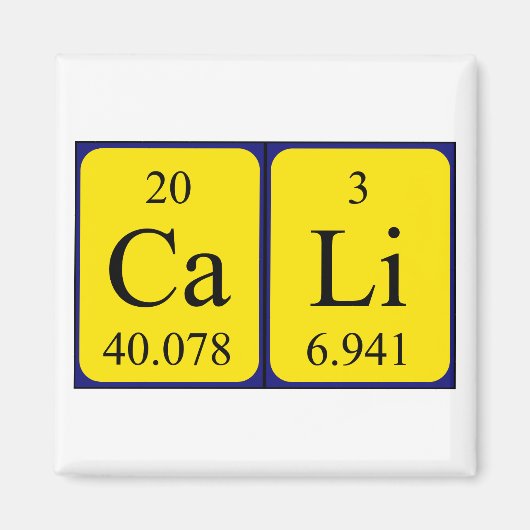 Cali期別テーブル名磁石 マグネット (正面)