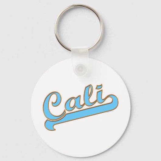 Cali California Surfer Logo in Blue キーホルダー (正面)