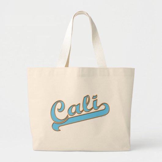 Cali California Surfer Logo in Blue ラージトートバッグ (正面)