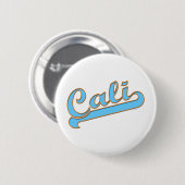 Cali California Surfer Logo in Blue 缶バッジ (正面&裏面)