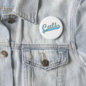 Cali California Surfer Logo in Blue 缶バッジ (インサイチュ)
