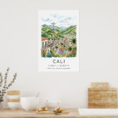 Cali Colombia Poster - Salsa Capital Cityscape ポスター (キッチン)