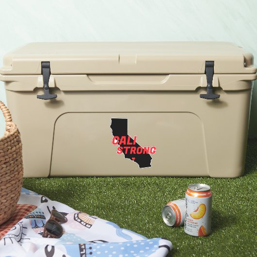 CALI STRONG Red Blk CA無地のハート シール (クーラー)