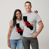 CALI STRONG Red Blk CA無地のハート Tシャツ (ユニセックス)