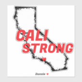 CALI STRONG Red Blk CA縁ど無地のハート シール (シート)