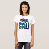 Cali Tie-Dyeのロゴとグリズリーベア Tシャツ (正面フル)