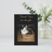 Calicoおもしろい Cat In Boxありがとうはがき ポストカード (スタンド正面)