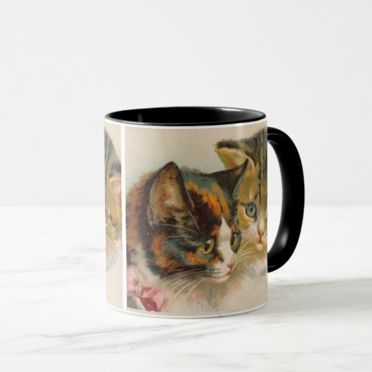 Calicoと虎猫の子猫・ H. Maguire ・ Mug マグカップ (正面右)
