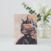 Calicoアメリカンショートヘア猫はがき ポストカード (スタンド正面)