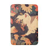 Calicoエレガント Cat inフローラガーデンバスマット バスマット (正面縦)