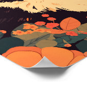 Calicoエレガント Cat inフローラガーデンマット ポスター (角)