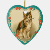 Calicoキットインハート – 両面 セラミックオーナメント (右)