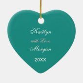 Calicoキットインハート – 両面 セラミックオーナメント (裏面)