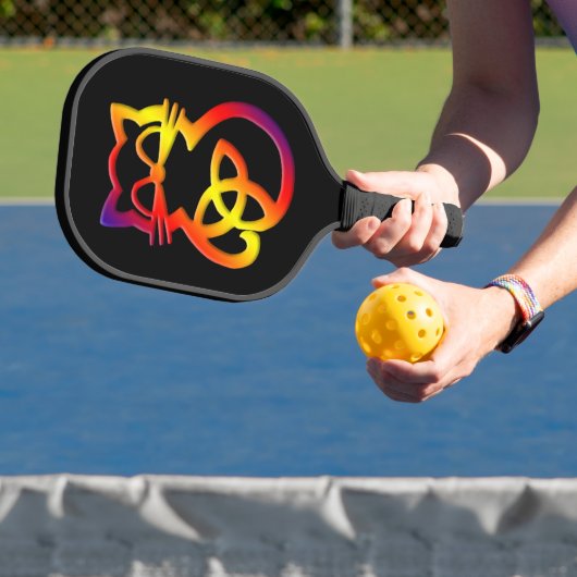 Calicoグラデーション三位一体ノットケルト猫 ピックルボールラケット (インサイチュ)