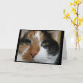 Calicoネコ挨拶カード カード (黄色い花)