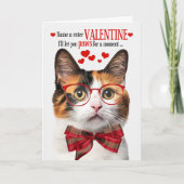 Calicoネコ猫ユーモアバレンタインデー シーズンカード (正面)