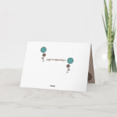 Calico猫が丸まって眠っているフォトブラウンターコイズ カード (裏面)