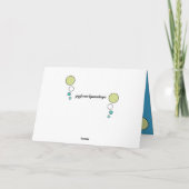 Calico猫が丸まって眠っている写真の黄色の緑 カード (裏面)