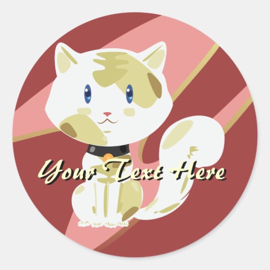 Calico猫ステッカー ラウンドシール (正面)