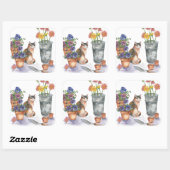 Calico猫パンジーデイジー水彩「ドンファン」 スクエアシール (シート)