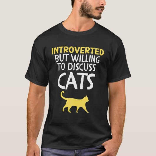 Calico猫好き内向きだがDiscuに喜んで Tシャツ (正面)