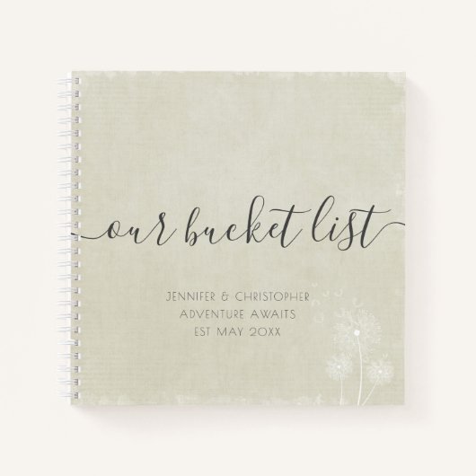 Calico私たちのバケットリストカップルのキープサケ ノートブック (正面)