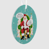 Calico Catおもしろいがサンタクロースにカスタム訪れる オーナメント (正面)