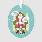 Calico Catおもしろいがサンタクロースにカスタム訪れる オーナメント (正面)