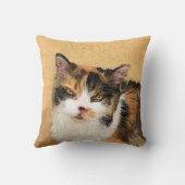 Calico Cat 絵画's – かわいいオリジナルキャットアート クッション (裏面)