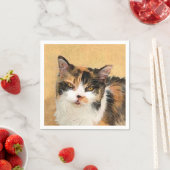Calico Cat 絵画's – かわいいオリジナルキャットアート スタンダードカクテルナプキン (インサイチュ)